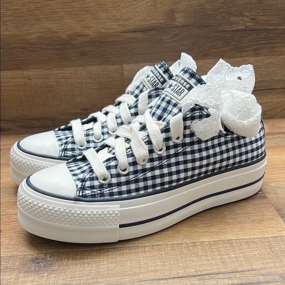 Converse Black and White Checkered Platform Shoes - Picture 2 of 9